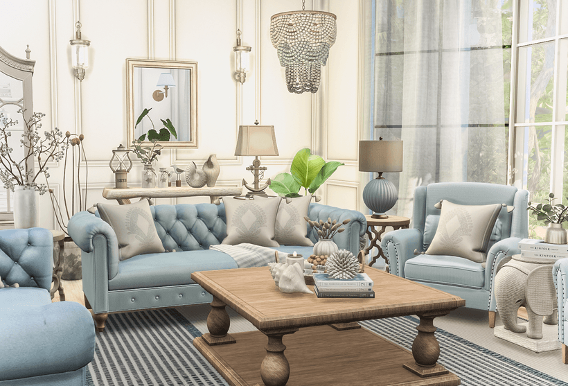 Галерея мода Набор для гостинной Hamptons Living Room #1